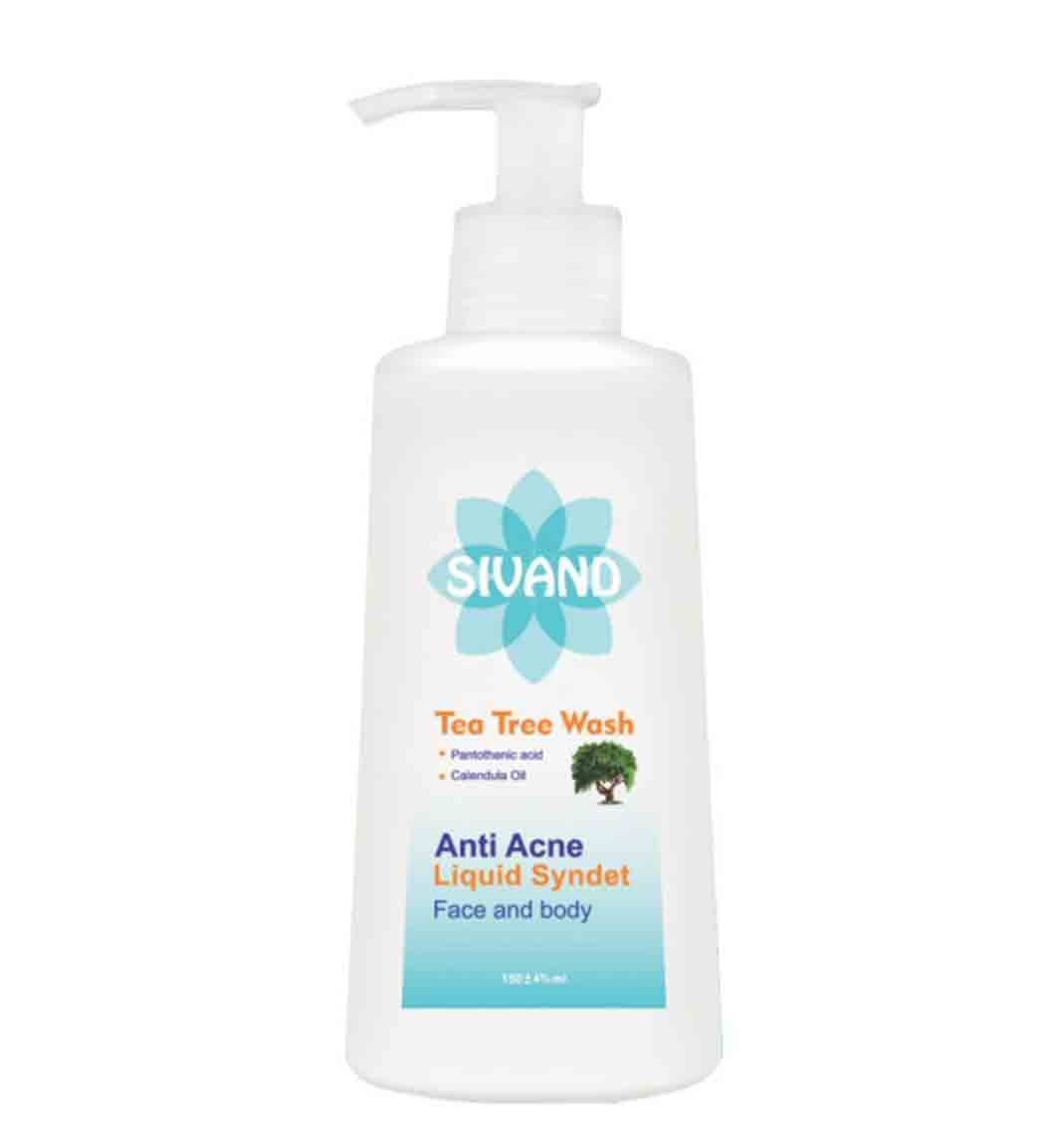 پن مایع ضد جوش تی تری مناسب صورت و بدن 150میل Sivand Tea Tree Wash Liquid Syndet 150ml