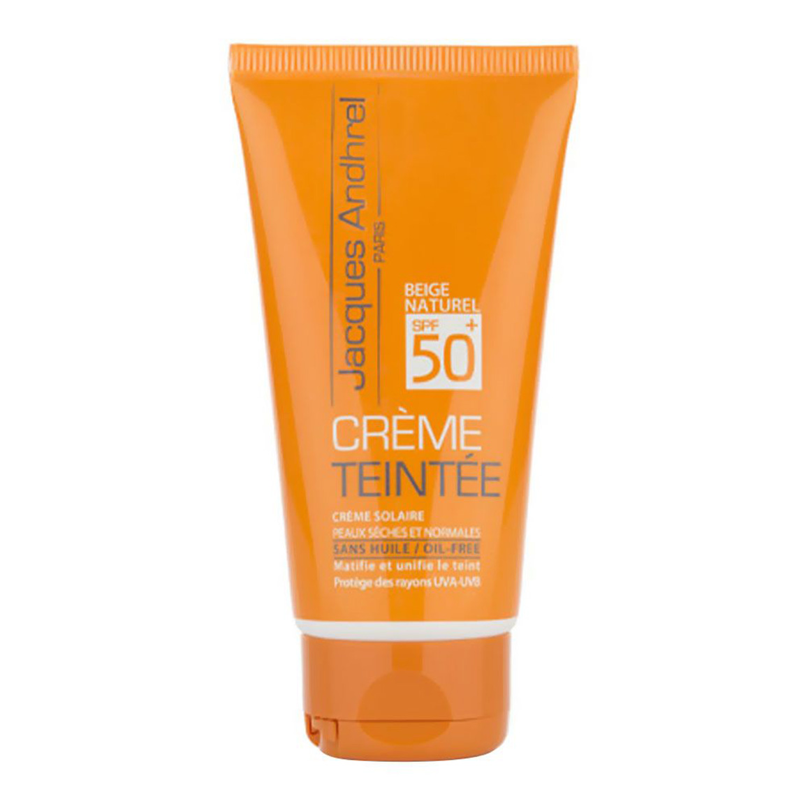 کرم ضد آفتاب رنگی SPF50 مناسب پوست چرب حجم 50 میلی لیتر Jacques Andhrel Paris Sunscreen CREAM TINTED SPF 50 For Oily Skin 50Ml