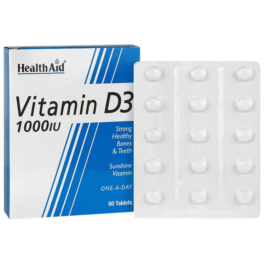 ویتامین د3 هلث اید 1000 واحد 60عددی Health aid Vitamin D3 1000 IU 60 tabltes