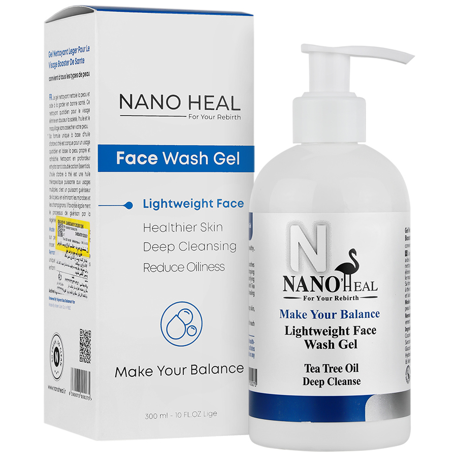 ژل شستشوی صورت نانوهیل انواع پوست gel-nanoheal-lightweight-face-wash-gel-for-all-skin-types-26989