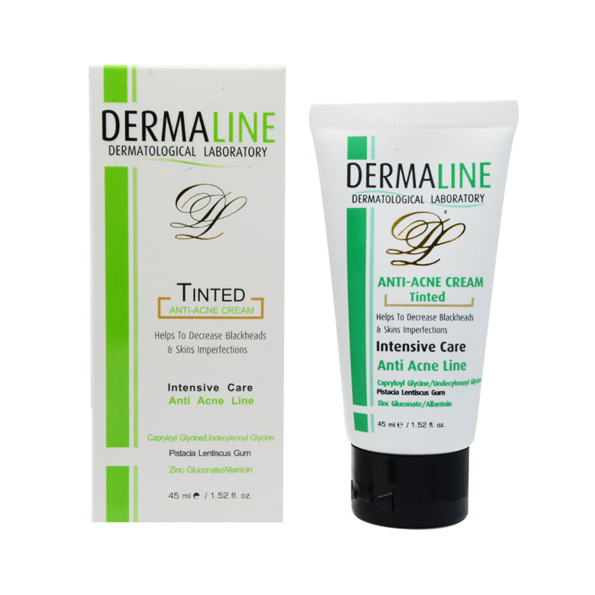 درمالاین کرم پوست های جوش دار رنگی 45 میلی لیتری Dermaline Tinted Anti Acne Cream 45 ml