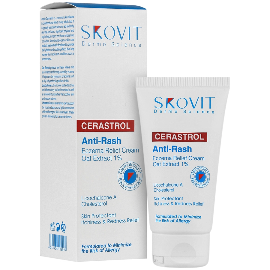 اسکوویت کرم بهبود دهنده اگزما جو دو سر 1 درصد Skovit Cerastrol Eczema Relief Cream Oat Extract 1