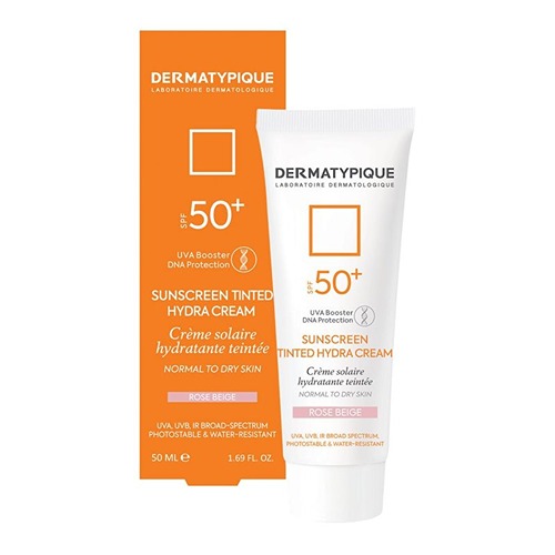 درماتیپیک کرم ضد آفتاب رنگی spf50 رنگ رز بژ پوست خشک