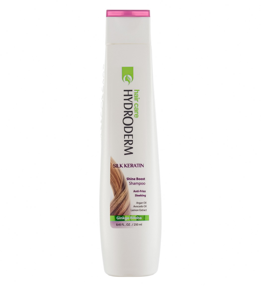 شامپو براق کننده و ضد وز مو حاوی ابریشم و کراتین 250میل Hydroderm Silk Keratin Shine Boost Shampoo 250ml