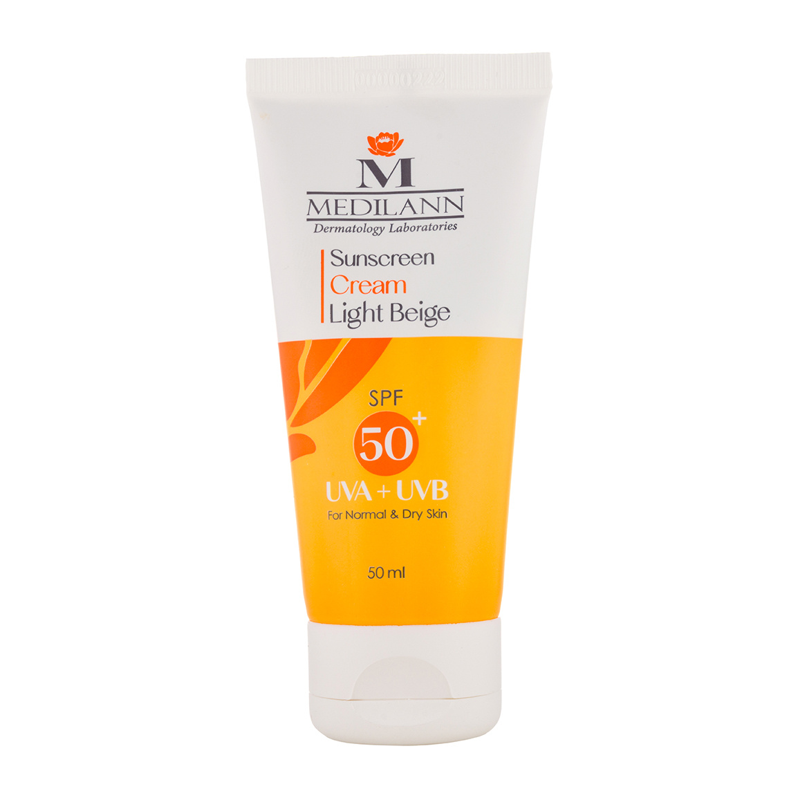 ضد آفتاب رنگ بژ روشن مناسب پوست خشک 50میل MEDILANN SUNSCREEN SPF 50 DRY