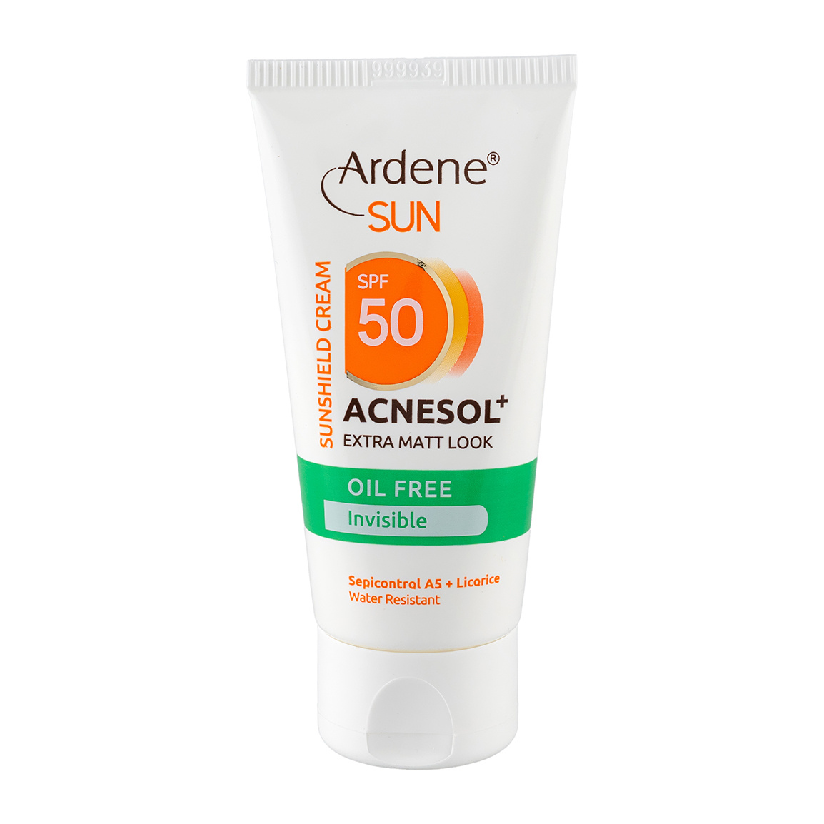 ضد آفتاب بی رنگ فاقد چربی اس پی اف 50 مات کننده آکنه سل پلاس Ardene Acnesol Plus Spf50 Oil Free Sunshield Cream