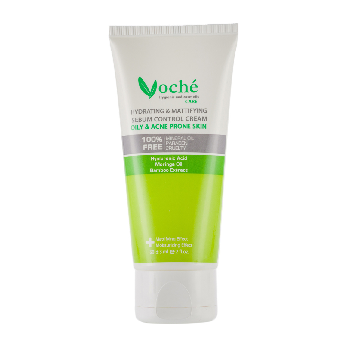 کرم آبرسان مخصوص پوست چرب و مستعد آکنه 60 میلی لیتر Voche Hydrating And Mattyfing Cream For Oily And Acne Prone Skin 60ml