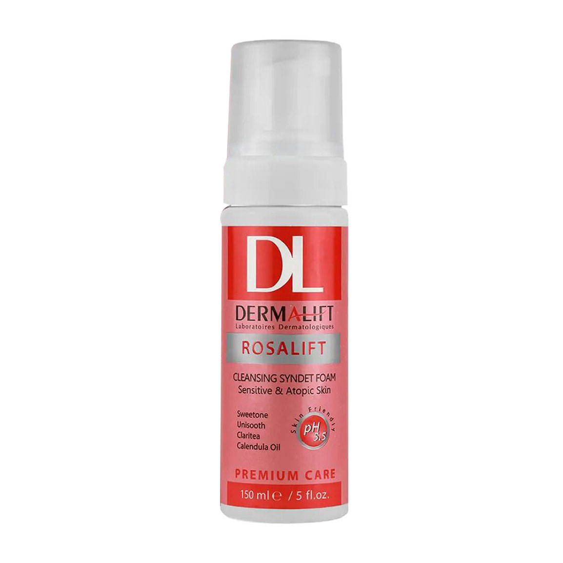 فوم شستشو مناسب پوست های حساس سیندت فوم رزالیفت 150میل Dermalift Rosalift Cleansing Syndet Foam For Sensitive And Atopic Skin 150ml