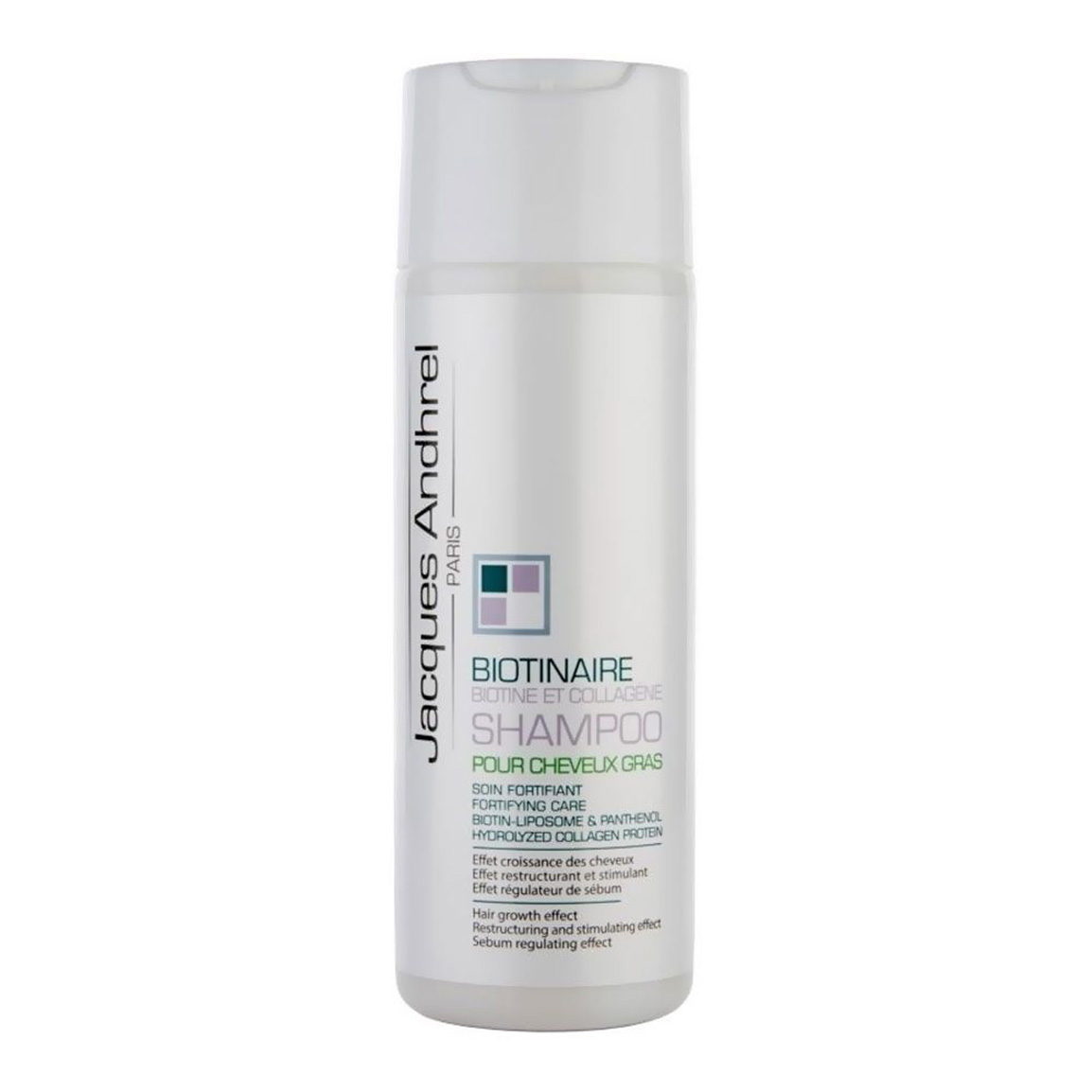 شامپو تقویت کننده مو حاوی بیوتین و کلاژن مناسب موهای چرب 200 میلی لیتر Jacques Andhrel Paris Biothinaire Shampoo For Greasy Hair 200 ml