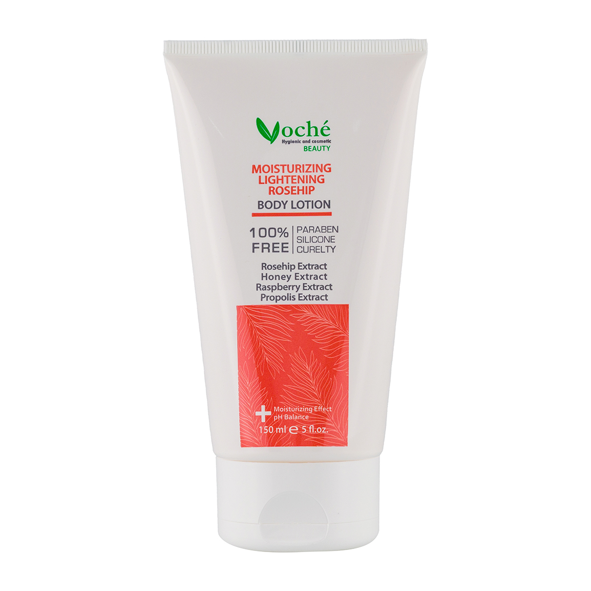 لوسیون مرطوب کننده و شفاف کننده بدن مدل Rosehip حجم 150 میلی لیتر Voche Rosehip Moisturizing Body Lotion 150 ml