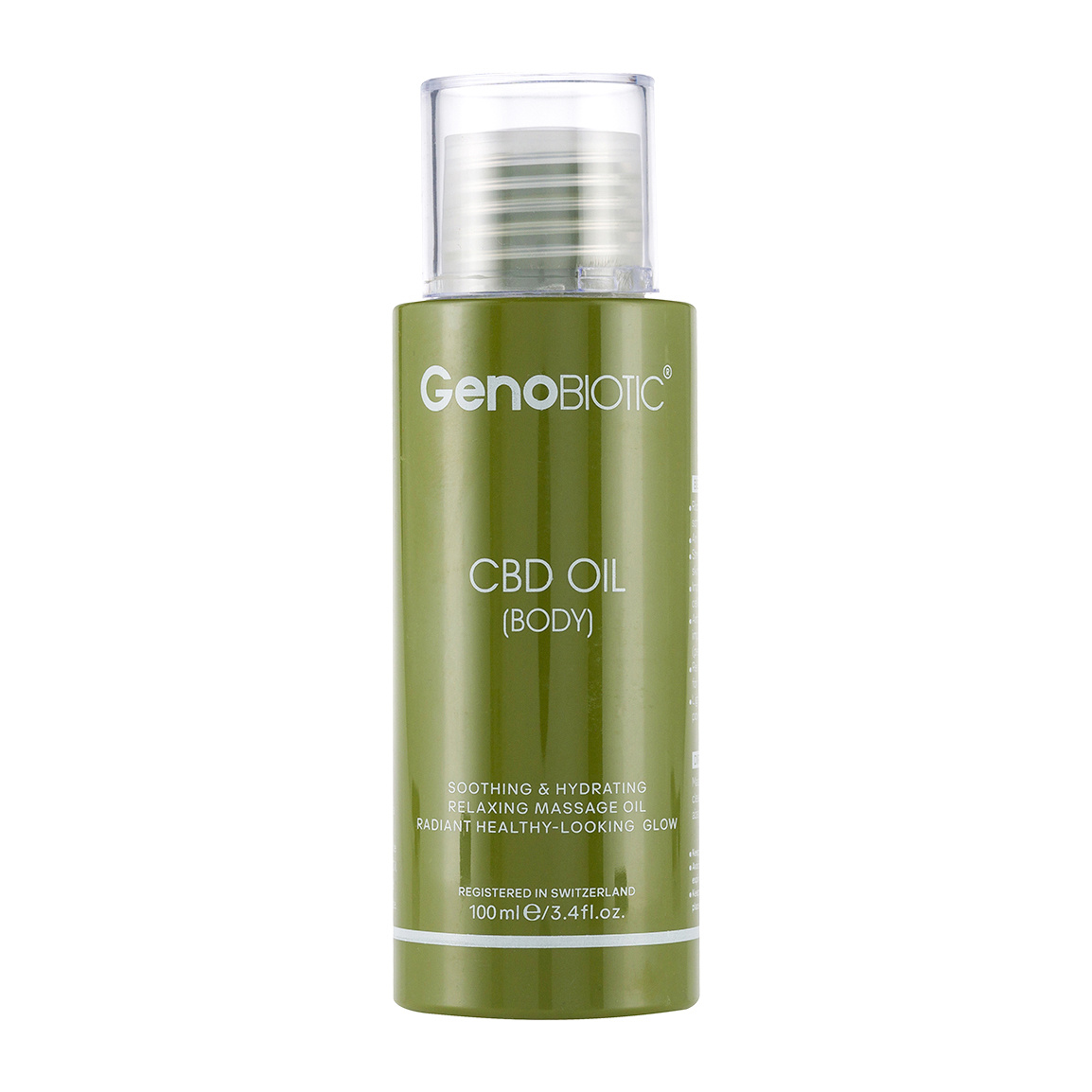 روغن رطوبت رسان CBD مناسب پوست بدن حجم 100 میلی لیتر Genobiotic CBD Oil For Body 100 ml