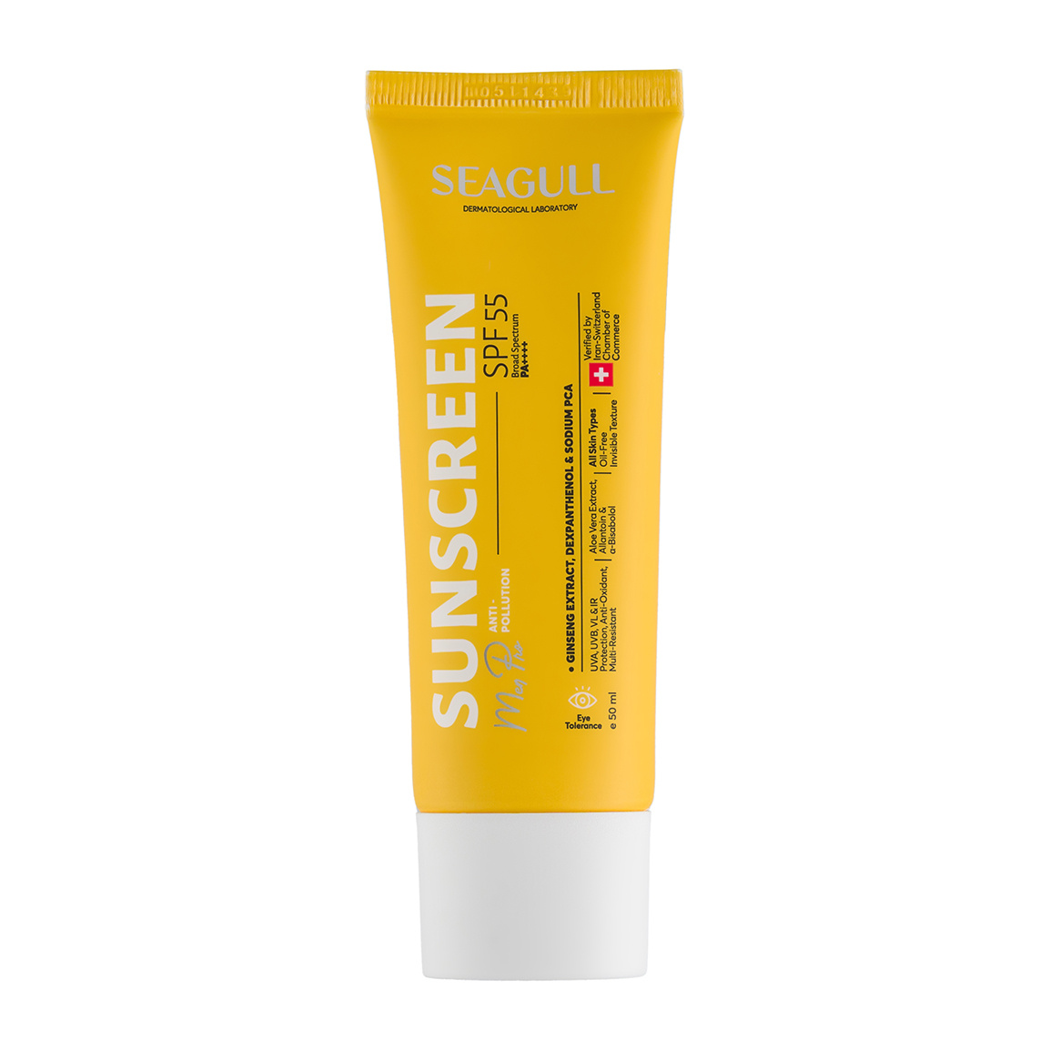 کرم ضد آفتاب آقایان فاقد رنگ حجم 50 میلی لیتر Seagull Men Pro Spf 55 Oil Free Sunscreen Cream 50 ml