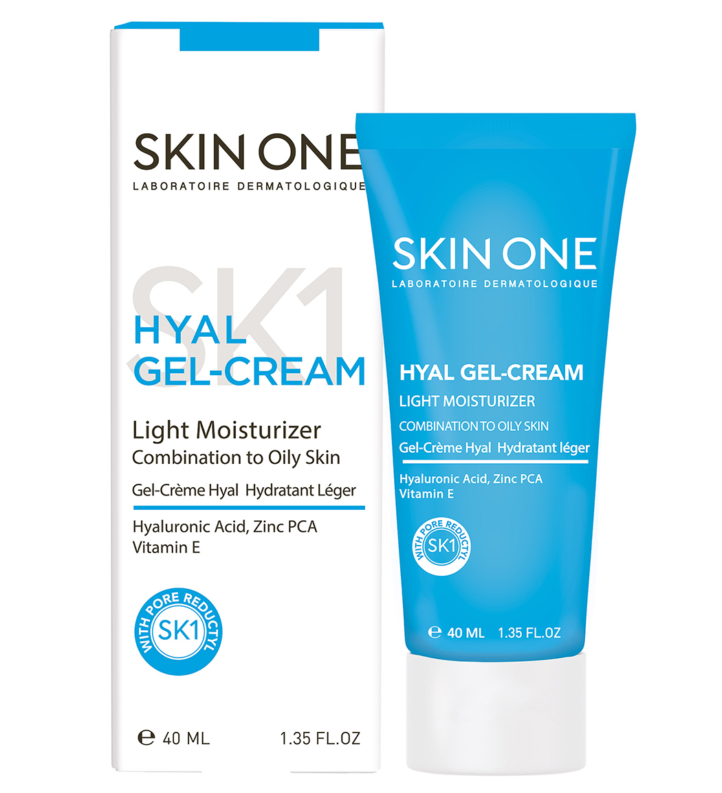 ژل کرم مرطوب کننده مناسب پوست مختلط تا چرب حجم 40 میلی لیتر Skin One Hyal Gel Cream 40ml