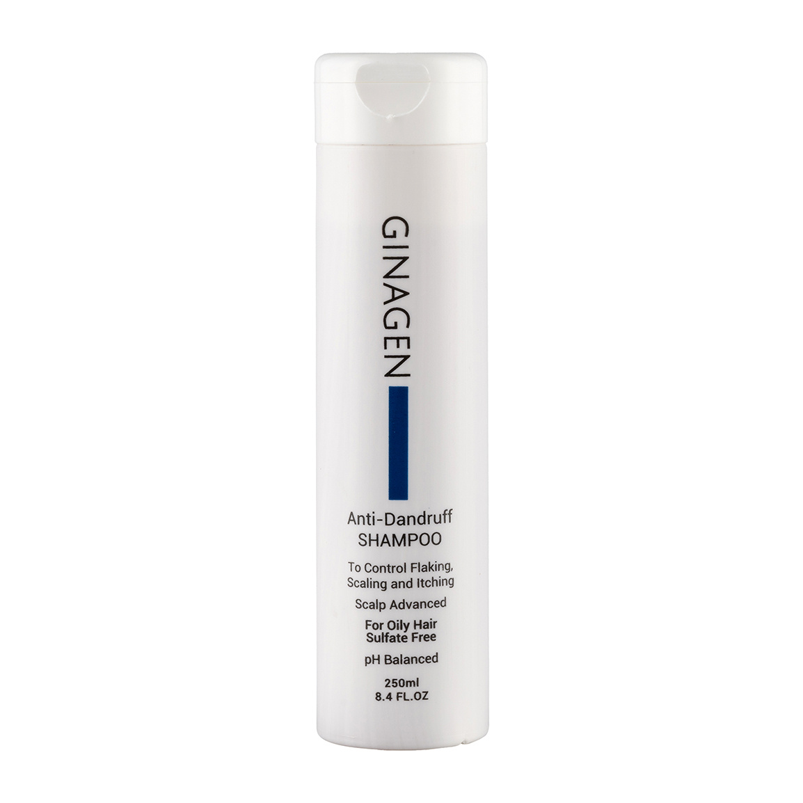 شامپو ضد شوره فاقد سولفات مناسب موهای چرب حجم 250 میلی لیتر Ginagen Anti Dandruff Shampoo For Oily Hair 250 ml