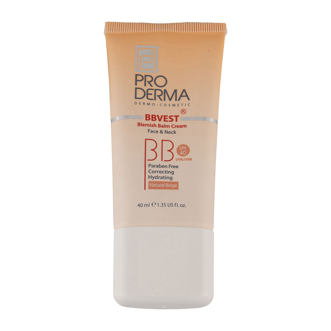 کرم مرطوب کننده رنگی صورت مدل BBVest مناسب پوست چرب و جوش دار با SPF 40 حجم 40 میلی لیتر Proderma BBVest Blemish Balm Cream SPF 40 40 ml