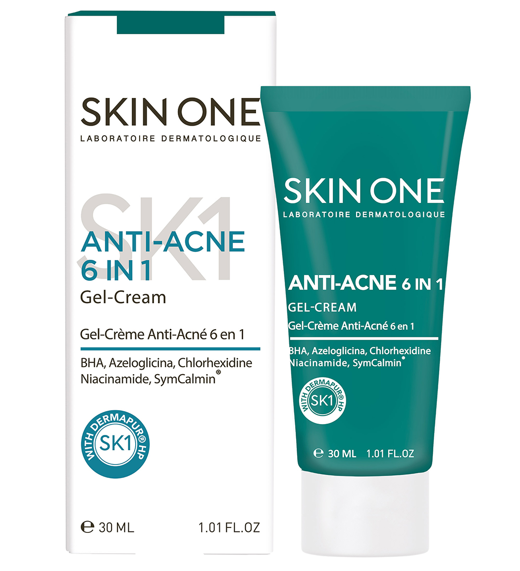 ژل کرم 6 در 1 مناسب پوست های آکنه دار 30میل Skin One Anti Acne 6 In 1 Gel Cream 30ml