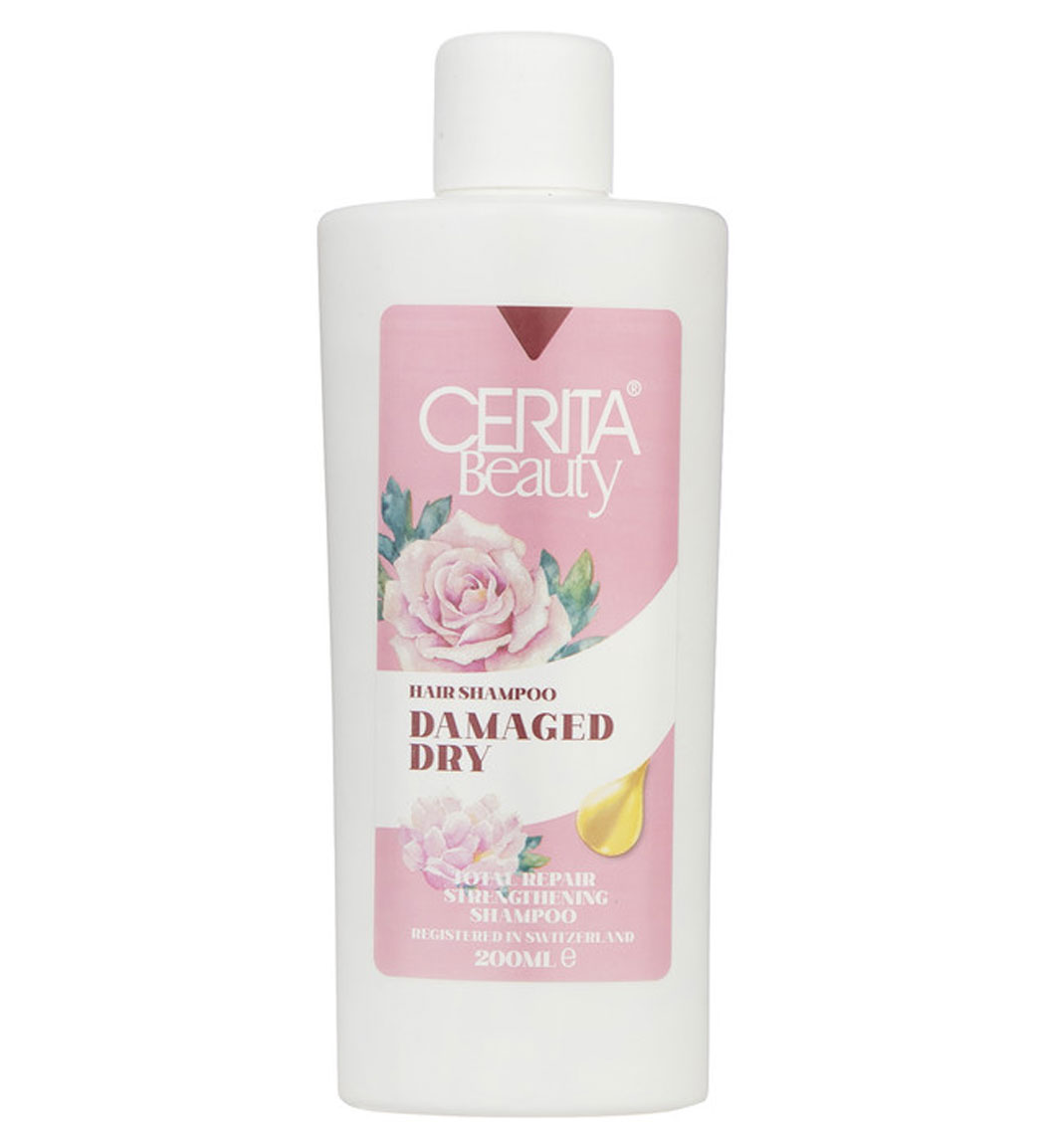 شامپو مناسب موهای خشک و آسیب دیده 200میل Cerita Beauty Hair Shampoo Damaged Dry 200ml