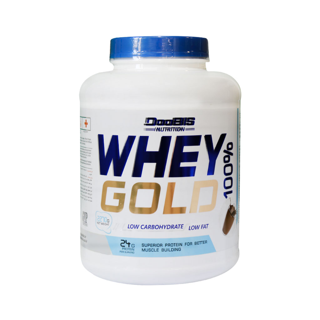 پودر پروتئین Whey Gold با طعم شکلات وزن 2270 گرم Doobis Whey Protein Gold Chocolate Powder 2270 g