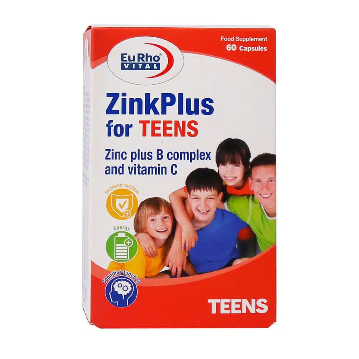 سافت ژل زینک پلاس فور تینز بسته  60 عددی Eurho Vital Zinc Plus For Teens 60 Caps