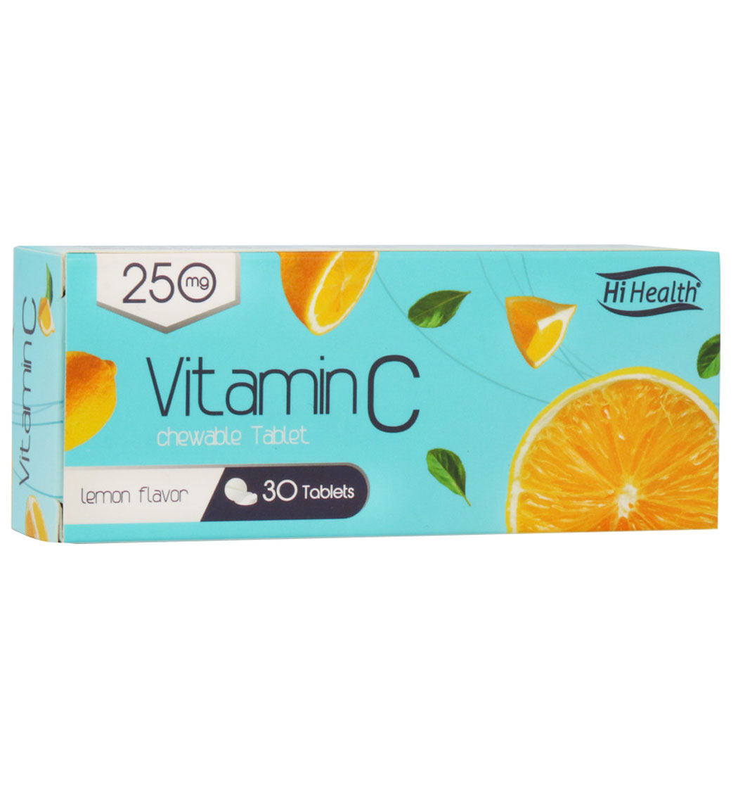 قرص جویدنی Vitamin C 250 بسته 30 عددی Hi Health Vitamin C 250 mg 30 Chewable Tablest