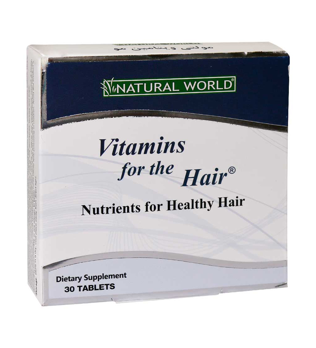 قرص مولتی ویتامین تقویت مو بسته 30 عددی Natural World Vitamins For Hair 30 Tablets