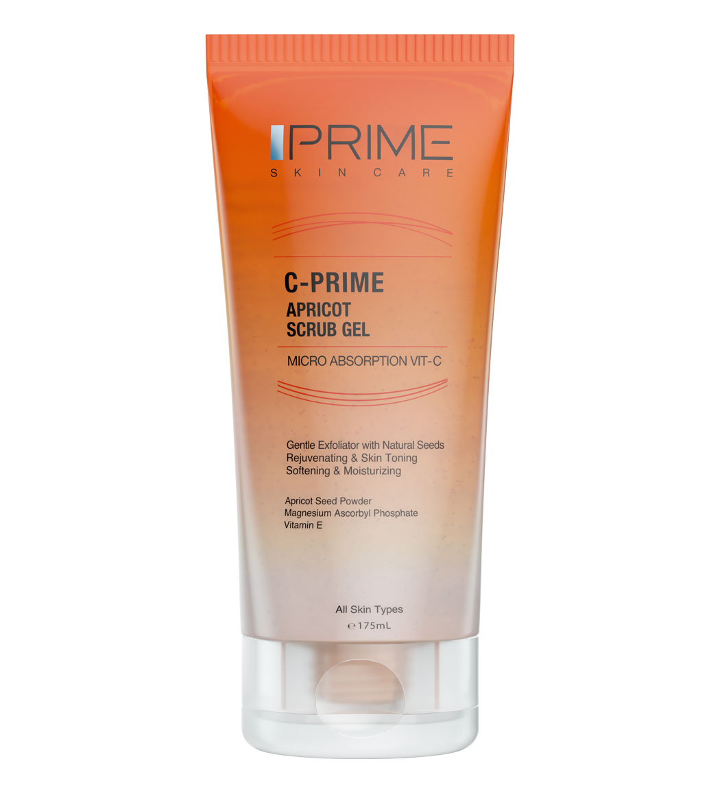 ژل اسکراب پاک کننده زردآلو حاوی ویتامین ث 175میل Prime C Apricot Scrub Gel 175ml