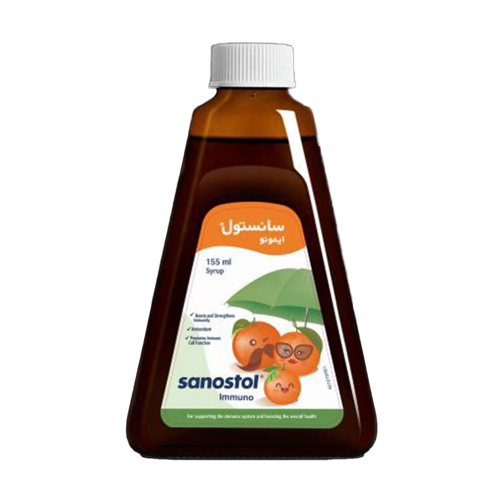 شربت سانستول ایمونو  حجم 155 میلی لیتر Sanostol Immuno Syrup 155 ml