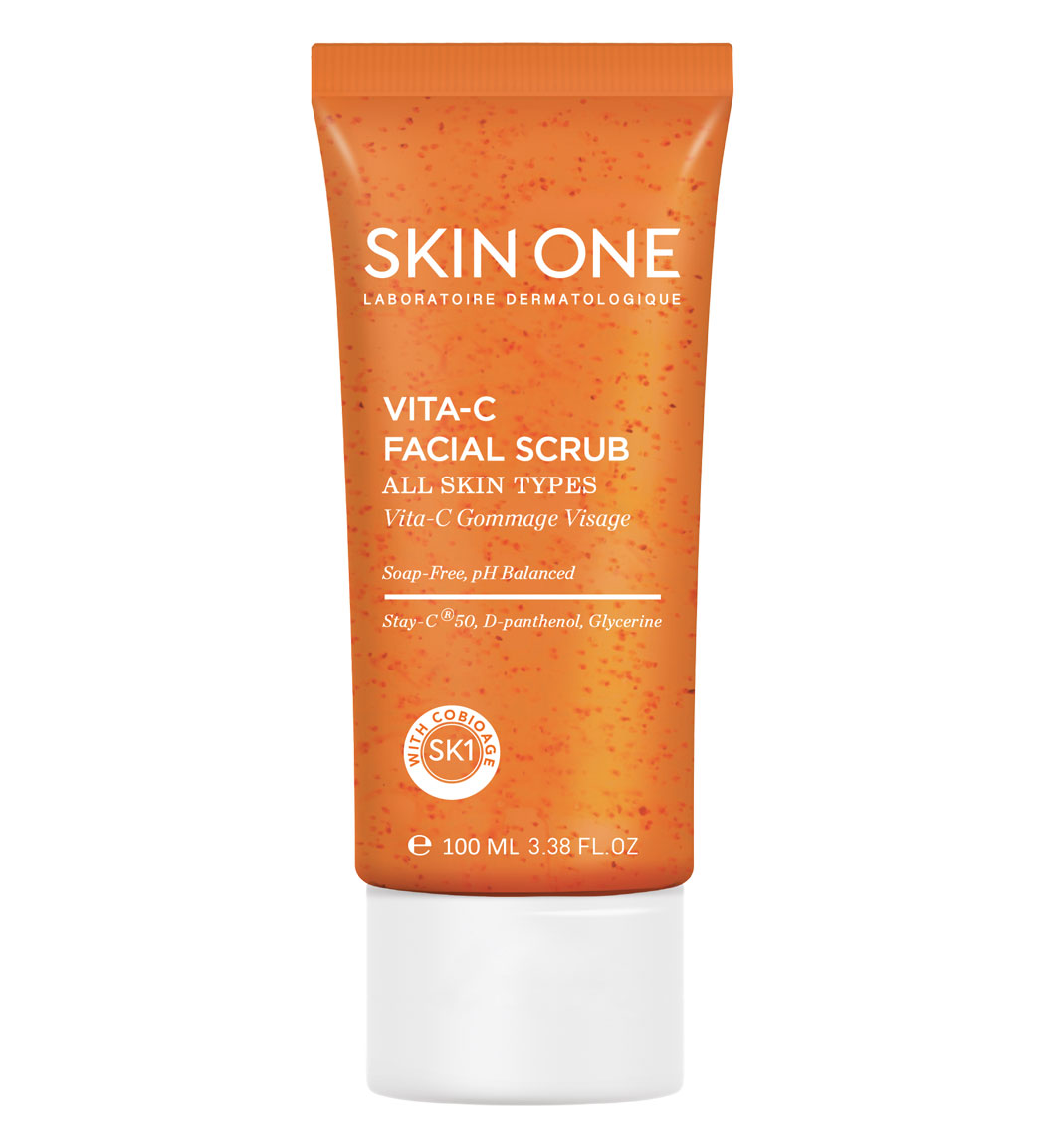 اسکراب صورت مدل Vit C مناسب انواع پوست حجم 100 میلی لیتر Skin One Vit C Facial Scrub 100ml
