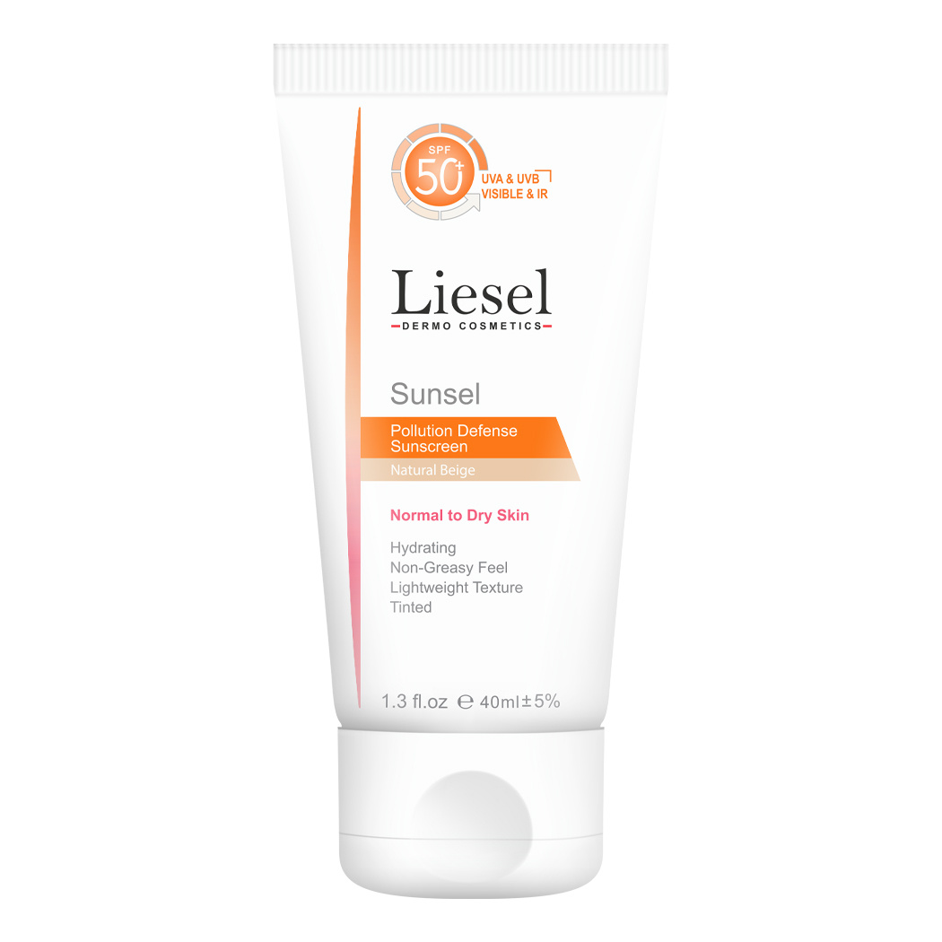 کرم ضد آفتاب رنگی مدل Sunsel با SPF 50 مناسب پوست نرمال تا خشک حجم 40 میلی لیتر Liesel Sunsel SPF 50 Tinted Sun Screen for Normal to Dry Skin 40 ml