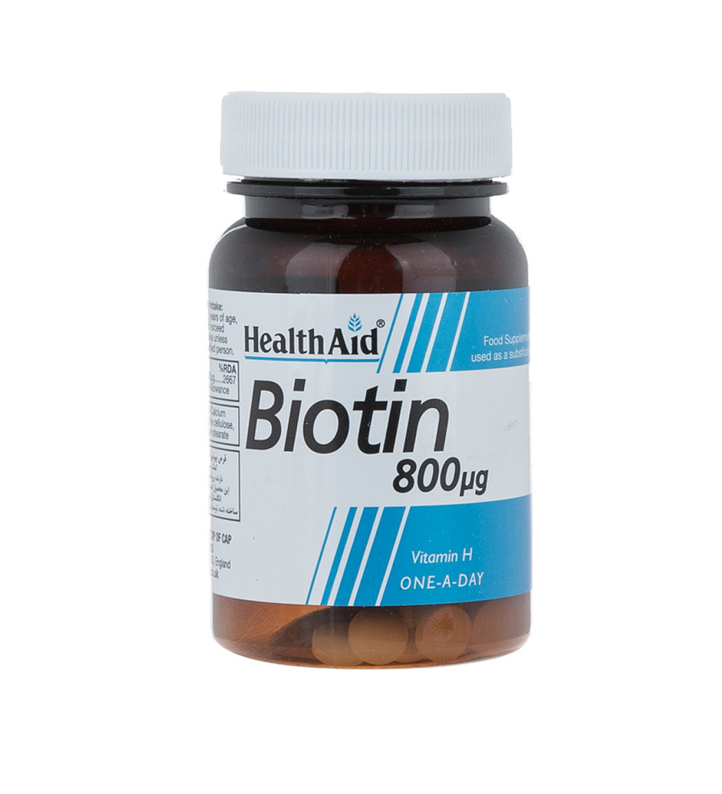قرص بیوتین 800 میکروگرم بسته 30 عددی Health Aid Biotin 800 mcg 30 Tabs
