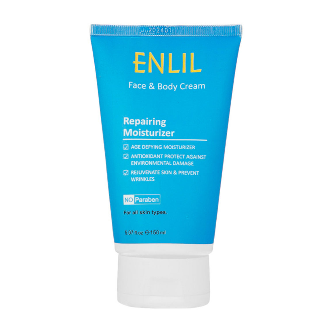 کرم ترمیم کننده پوست صورت و بدن حاوی ویتامین E حجم 150میل Enlil Repairing Face And Body Cream Vitamin E 150ml