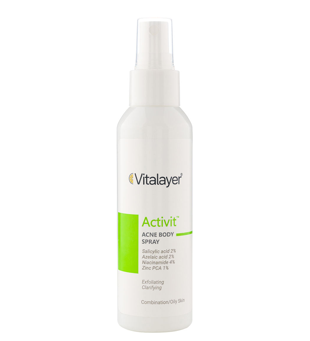 اسپری لوسیون بدن ضد جوش و لایه بردار اکتی ویت حجم 120 میل Vitalayer Anti Acne Body Lotion 120 ml